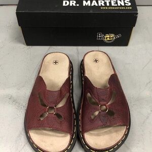 Dr. Martens "Daisy" O-Ring butterfly cutout leather slide sandals. Women’s 8